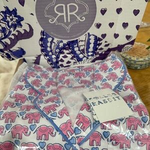 Roller Rabbit NWT Hathi Heart elephant Polo Pajamas Women’s Small